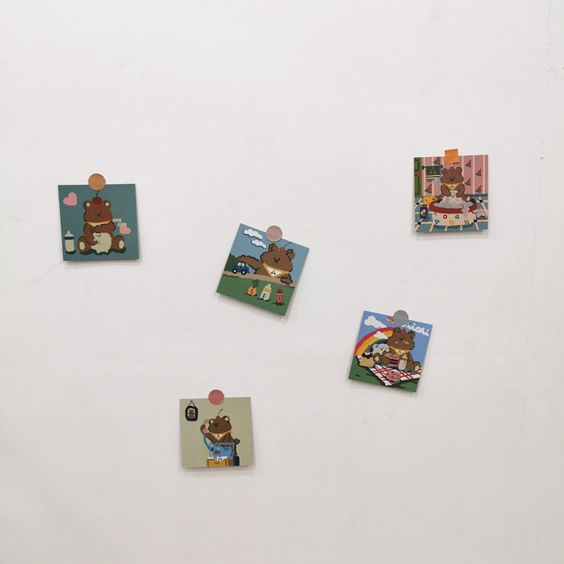 Set thẻ ảnh gấu dễ thương trang trí phòng độc đáo