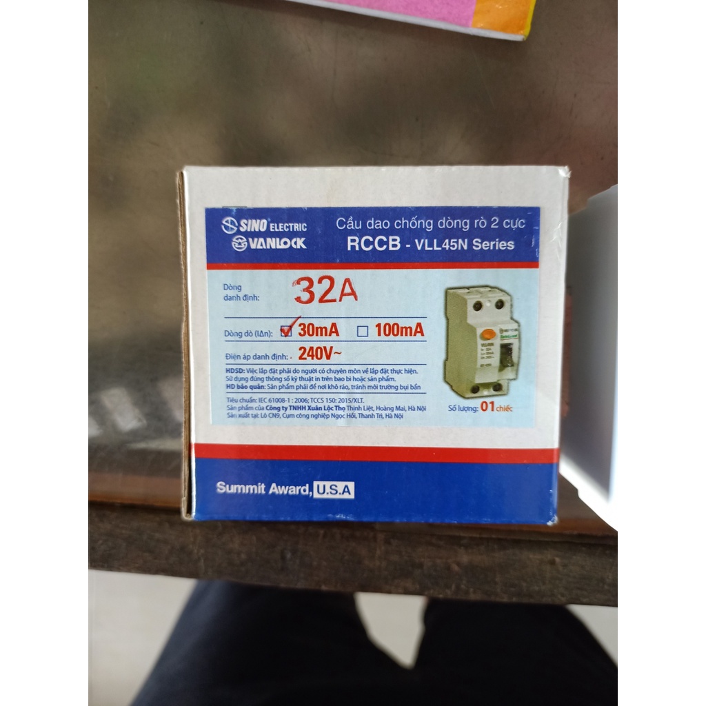 RCCB CHỐNG GIẬT SINO 2P/32A