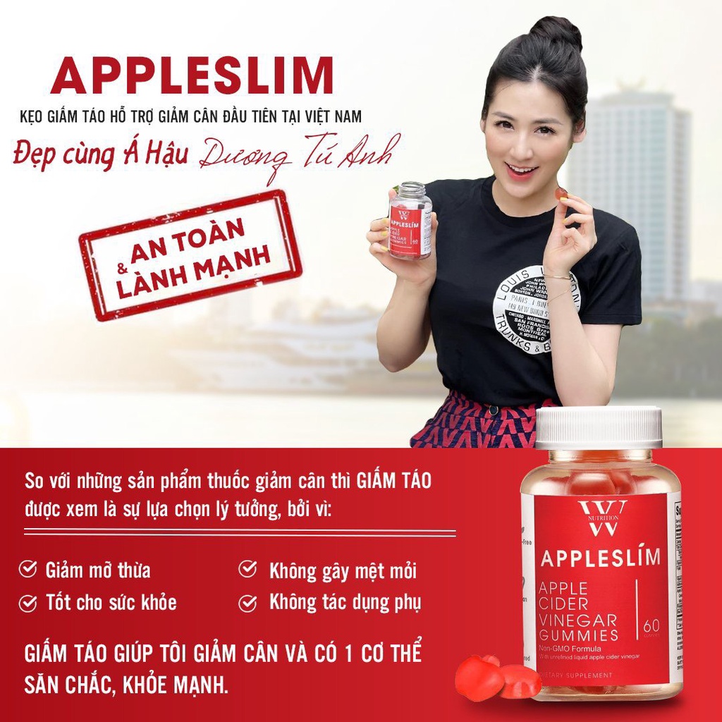 Kẹo giảm cân giấm táo Appleslim, sản phẩm bảo vệ sức khỏe