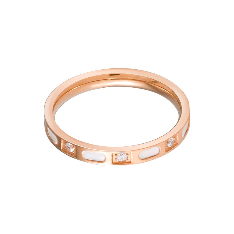 Korean style titanium steel gold female ring