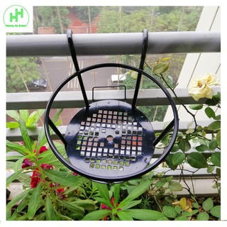 Combo 2 GIỎ SẮT Treo Chậu Hoa Ban Công Hình Tròn - Màu Đen