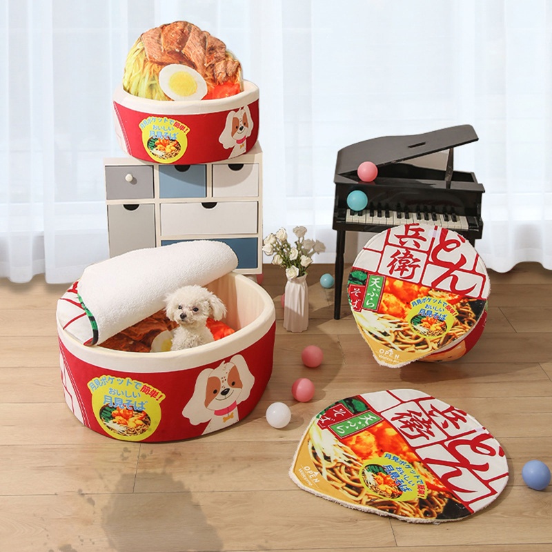 Giường ngủ hình hộp mì giữ ấm mùa đông có thể tháo rời cho mèo cưng