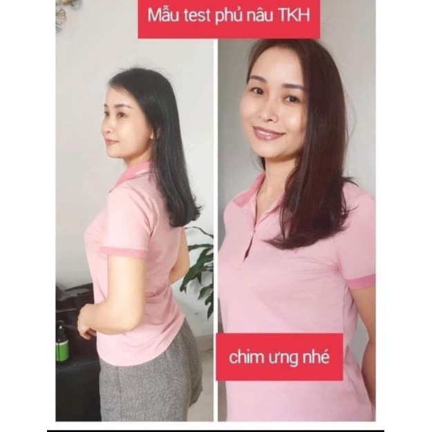 Dầu gội phủ bạc TKH, dầu gội đầu nhuộm tóc màu nâu hạt dẻ, màu đen tại nhà có lược Trần Kim Huyền