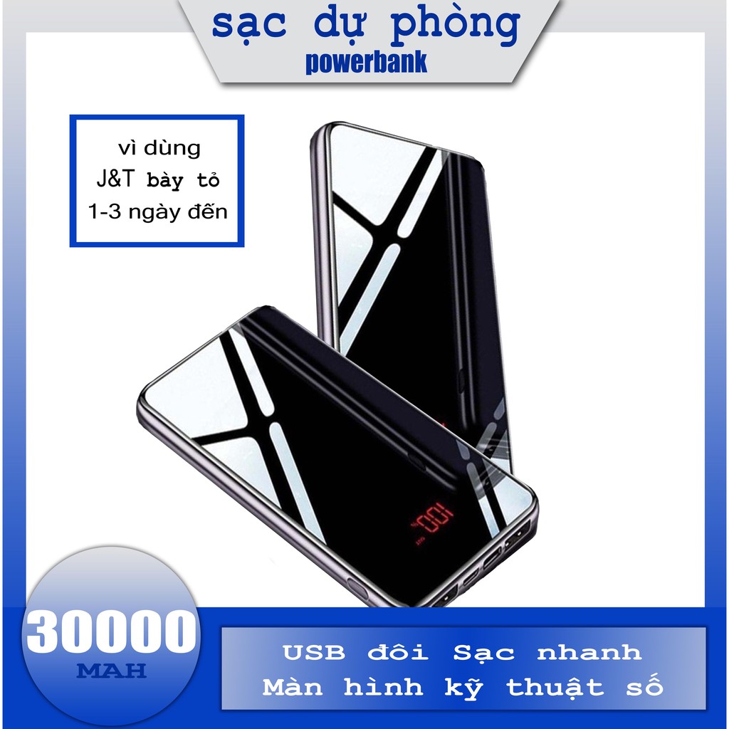 Sạc dự phòng 30000mah thị pin Chính hãng USB đôi Sạc nhanh power bank |Dung18