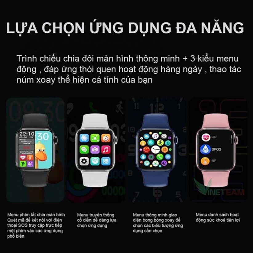 Đồng Hồ Thông Minh HW12 / Đồng Hồ Smart Watch HW12 Tiếng Việt - Chống Nước - Nghe Gọi - Đổi Hình Nền - Bảo Hành 6 Tháng