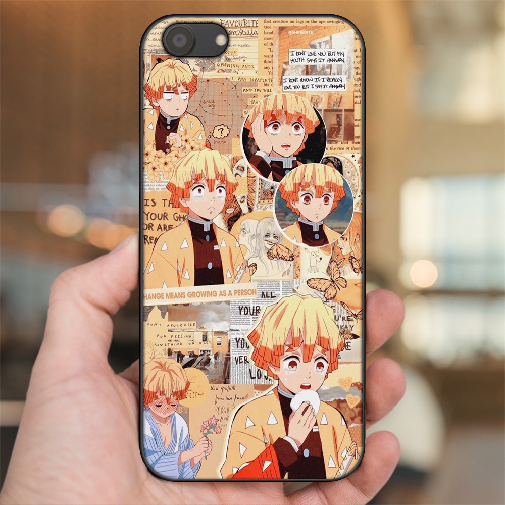 Ốp lưng Oppo A83 viền đen in hình Zenitsu Kimetsu no Yaiba