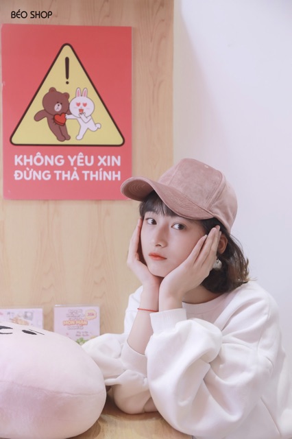 Mũ lưỡi trai nhung trơn nhiều màu