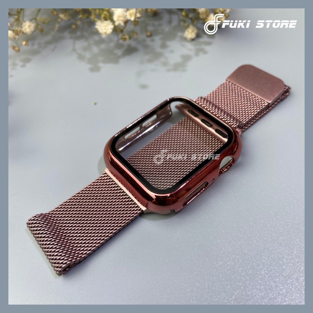 [Ảnh thật shop chụp]✨Dây thép milan không gỉ + ốp bảo vệ dành cho Apple Watch Series 1/2/3/4/5/6 SE 38/40mm 42/44mm