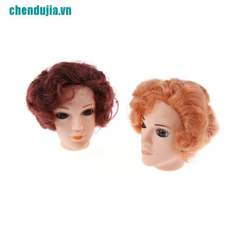 【chendujia】3D Eyes Doll Head With Hair For Barbie Boyfriend Ken Male Heads Toy