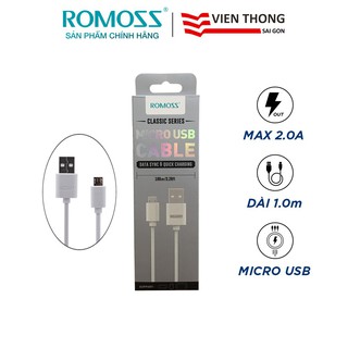 Cap sạc micro usb dài 1m màu trắng - gxushop 1