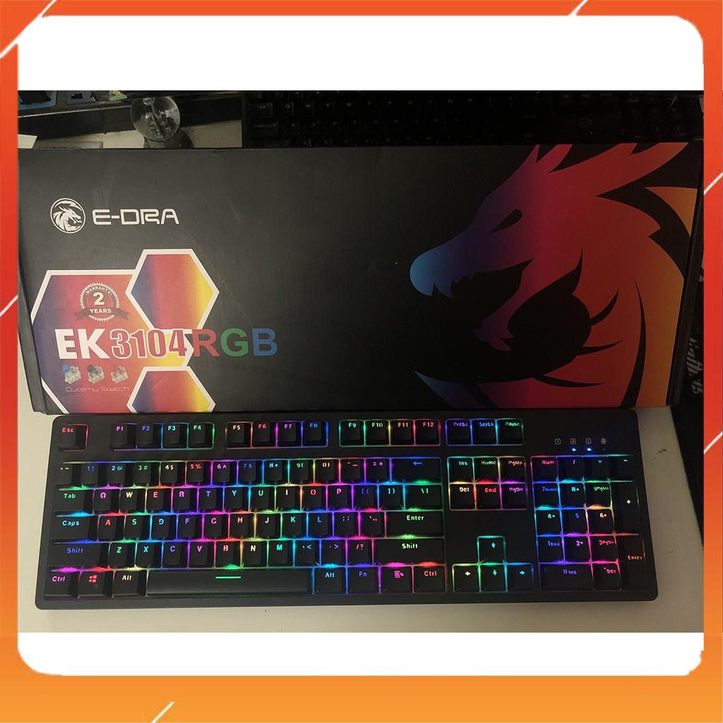 [ HÀNG SIÊU CẤP ] Bàn phím cơ Gaming E-DRA EK3104 - Màu đen - Led rgb - BH 24 tháng [ CHÍNH HÃNG ] | WebRaoVat - webraovat.net.vn