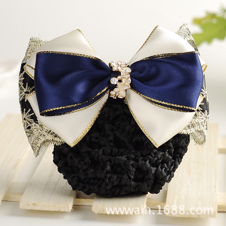 Kẹp Tóc Hình Nơ Họa Tiết Kẻ Sọc Thời Trang Công Sở Cho Nữ