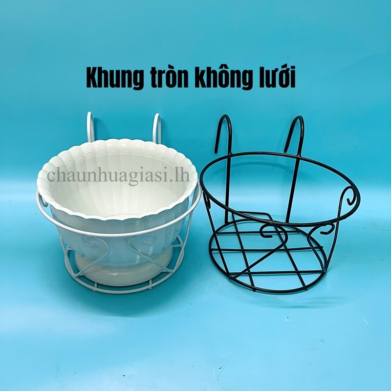 Giỏ để hoa ban công, Khung sắt treo lan can, Móc sắt để chậu hoa treo ban công
