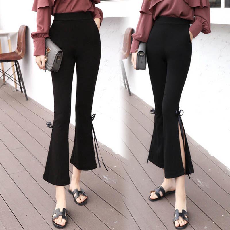 Quần Chín Tất Nữ Lưng Cao Xẻ Tà Thời Trang