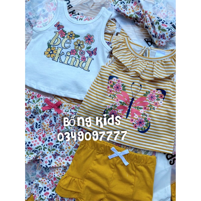 Set 2 Bộ Bé Gái Be Kind Hoa Buom Vàng