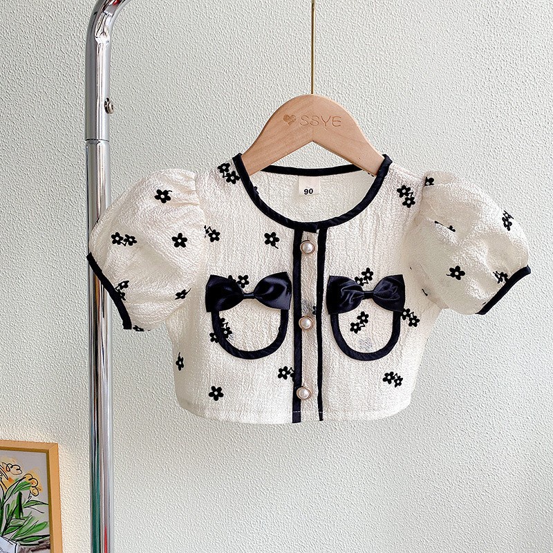 Paulababy Bộ Áo Thun Tay Ngắn Kèm Chân Váy Thời Trang Mùa Hè Dành Cho Bé Gái