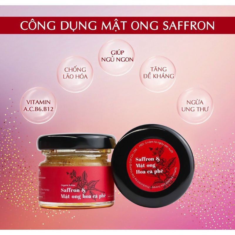 Mật ong ngâm nhụy hoa saffron.