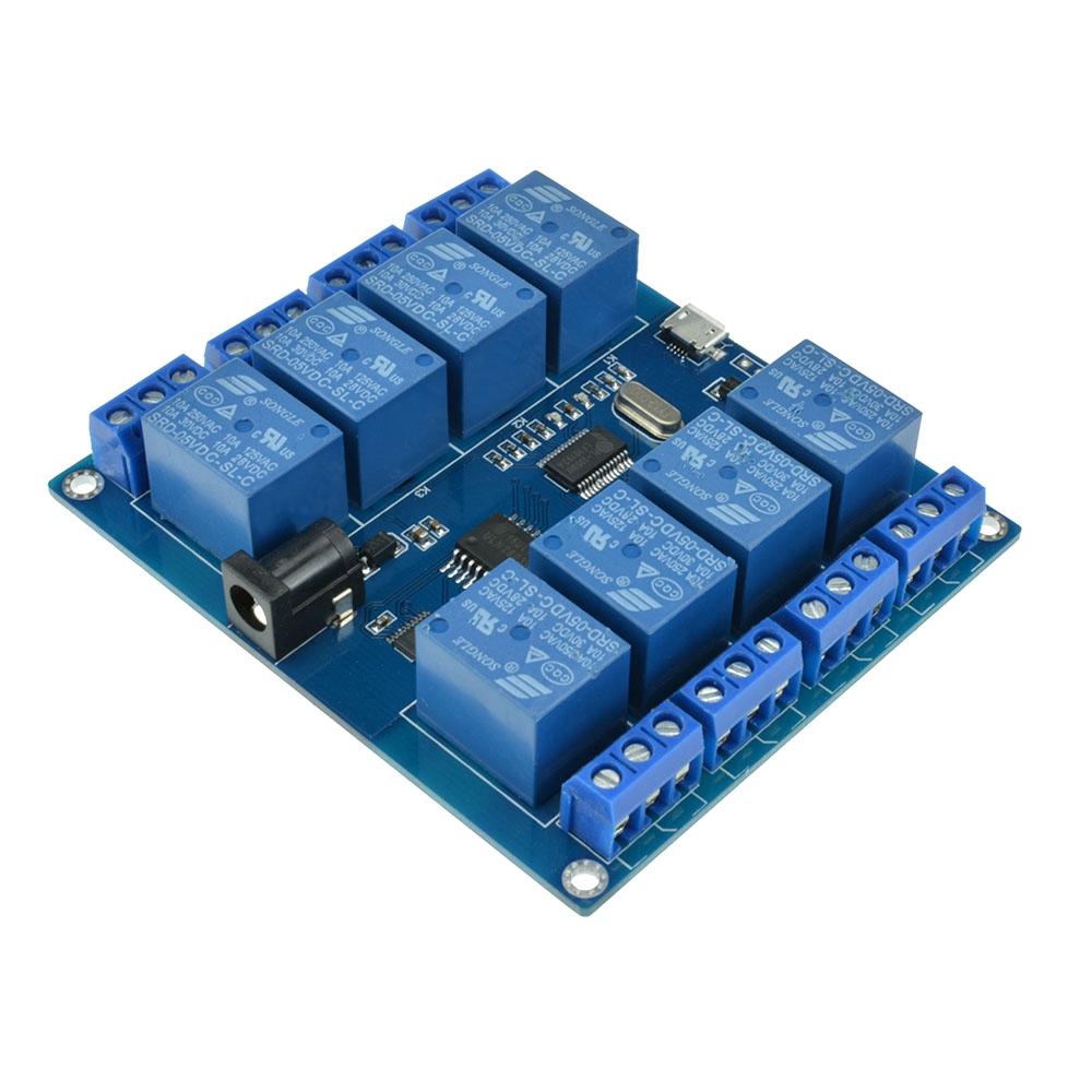 8 Channel Micro USB Relay Module Upper Computer 5V 10A Driver-free PC USB Control ICSE014A【COD / Low-cost Wholesale】