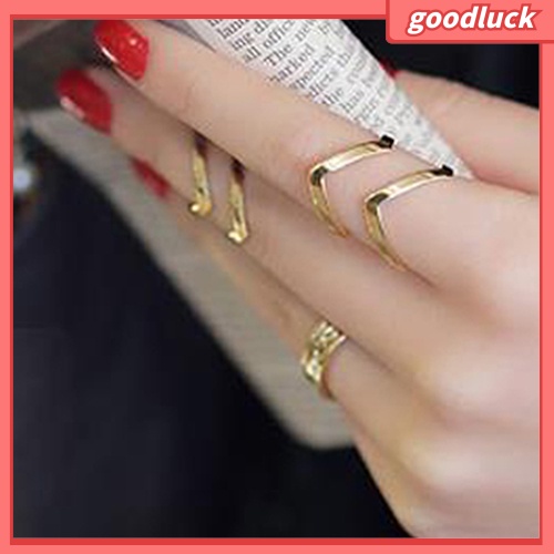 Bộ 3 nhẫn hở hình mũi tên rỗng thời trang cho nữ