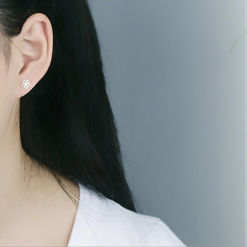 Hoa Bông Tai Korea Flower Earrings Studs Women Girl Hollow Ear Earring Daily Jewelry Accessories Gift
