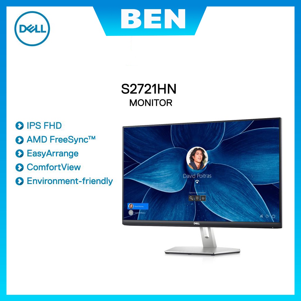 [Mã 154ELSALE2 giảm 7% đơn 300K] Màn hình máy tính Dell S2721HN 27 inch FHD IPS 75Hz Hàng chính hãng BH 36T