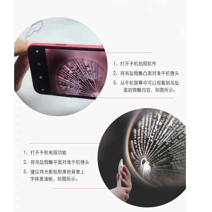 100 Languages I Love You Projection Pendant Necklace,Romantic Love Memory Wedding Gifts Necklace