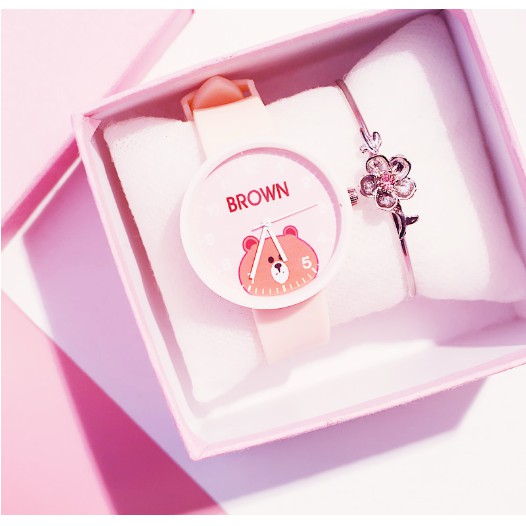 ĐỒNG HỒ NỮ DÂY CAO SU BROWN NHIỀU MÀU DỄ THƯƠNG | BigBuy360 - bigbuy360.vn