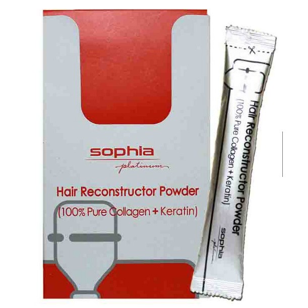 Bột Collagen + Keratin Sophia chữa trị tóc hư nát 3gx10