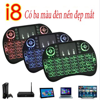 Bàn phím mini bluetooth kiêm chuột i8 Pin Lithium có ánh sáng