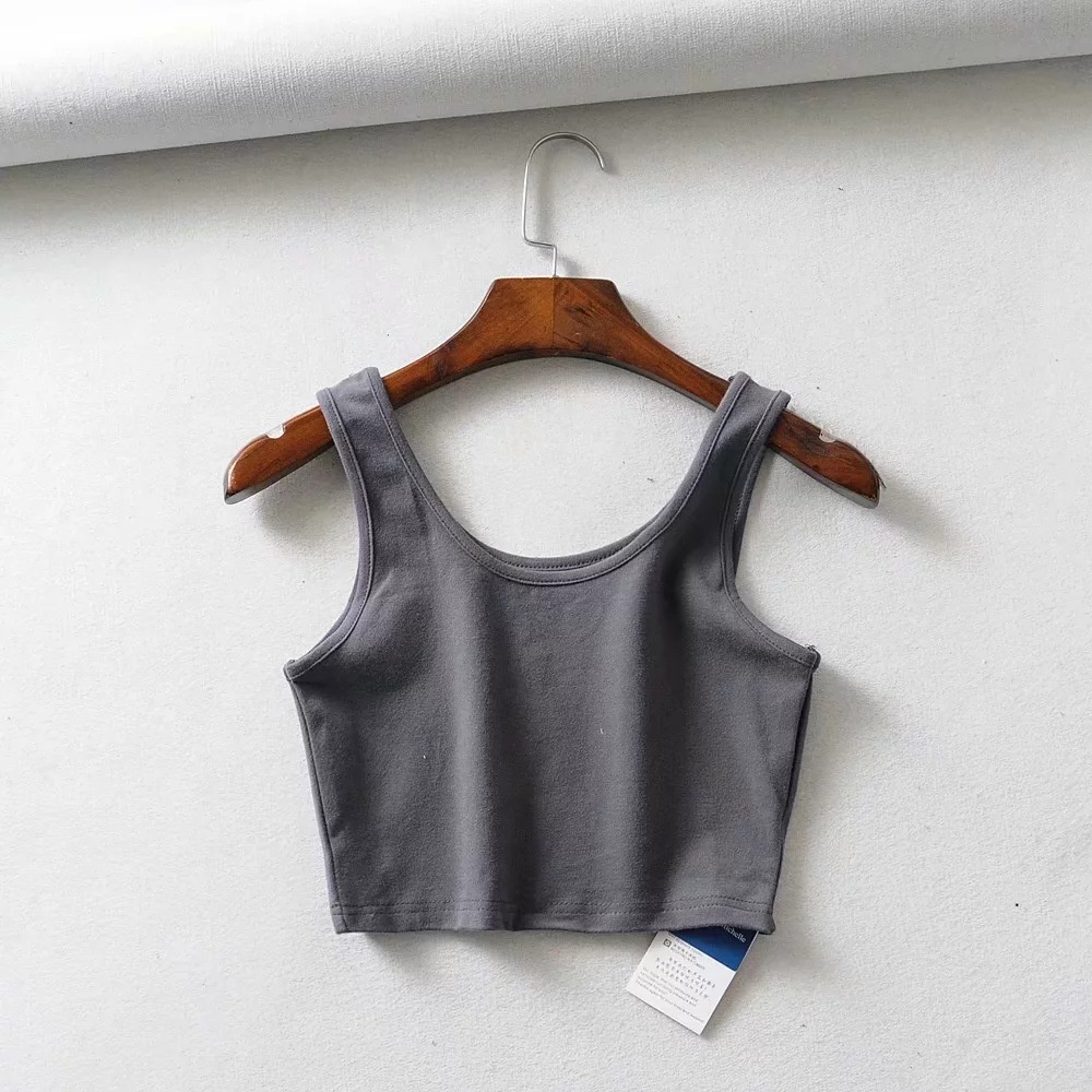 Áo croptop TODOBLACK dệt kim không tay thiết kế cổ chữ U quyến rũ thời trang