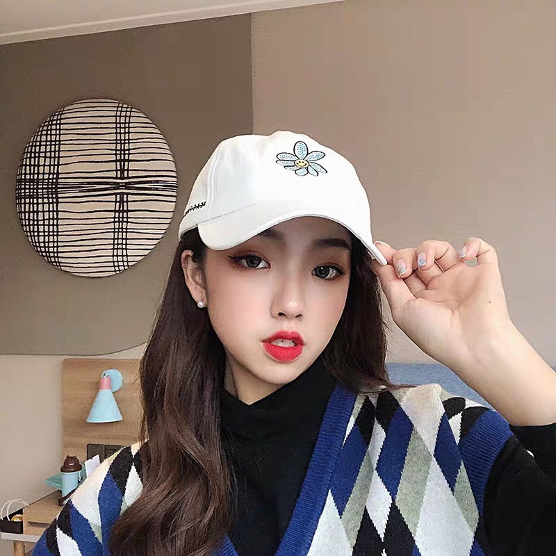 Mũ lưỡi trai nam FREESHIP Nón kết nam NK02 thêu HOA CÚC  thể thao chất kaki mềm mịn thoáng mát thấm hút mồ hôi tốt