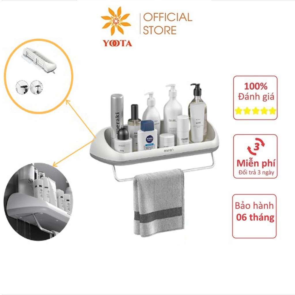 Kệ Nhà Tắm Dán Tường Cao Cấp OENON, Kệ Nhà Tắm Nhà Bếp Đa Năng Kèm Giá Treo Khăn
