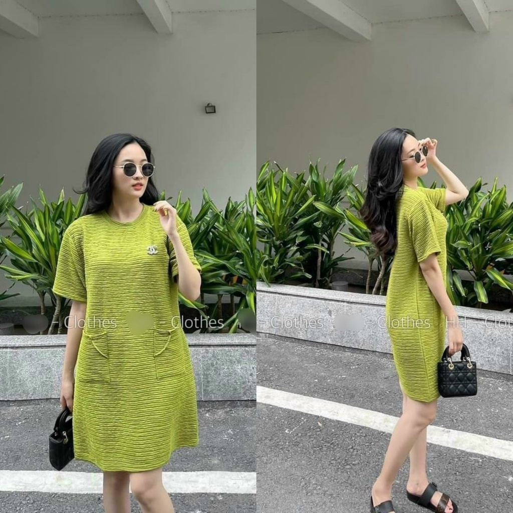 Đầm Thun Chữ A Chất Thun Dáng Suông Cho Nữ Freesize Từ 40 - 55 kg