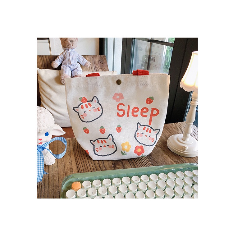 Túi tote vải mini in hình thỏ cute