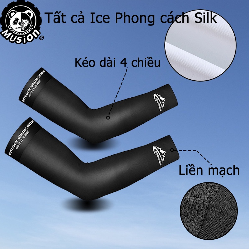 Musion - Anti UV Seamless Ice Silk Arm Sleeves For Outdoor Unisex