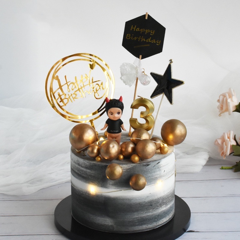 1 Thẻ Trang Trí Bánh Kem Sinh Nhật Bằng Acrylic