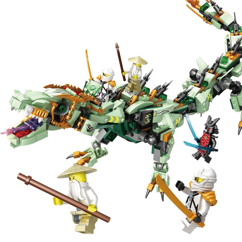 Lego rồng 575pcs- Lego Ninjago Rồng xanh sấm sét huyền thoại của Zane-Lego con trai