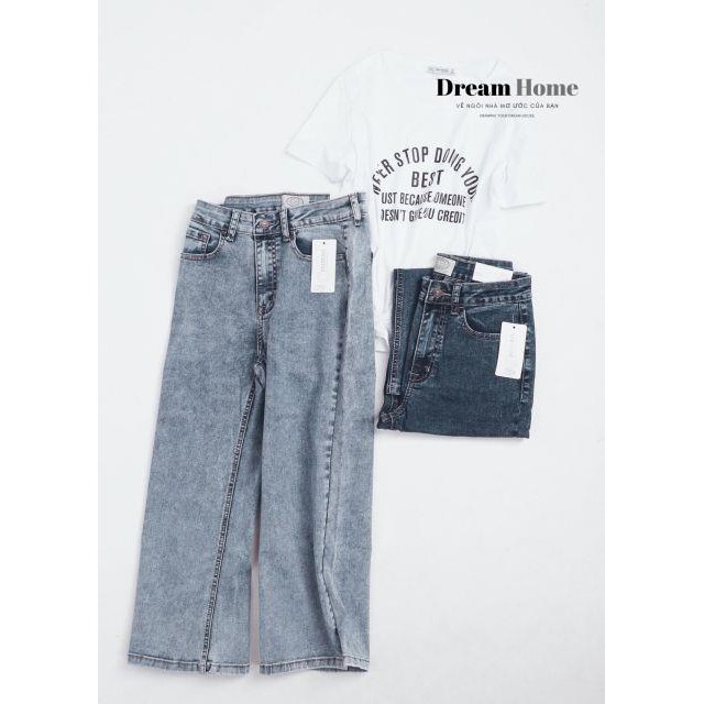 Quần jean ống suông culottes lỡ BSK hàng xuất dư xịn | BigBuy360 - bigbuy360.vn