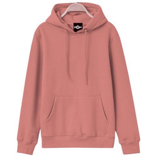 ÁO KHOÁC HODDIE TRƠN UNISEX - HỒNG RUỐC