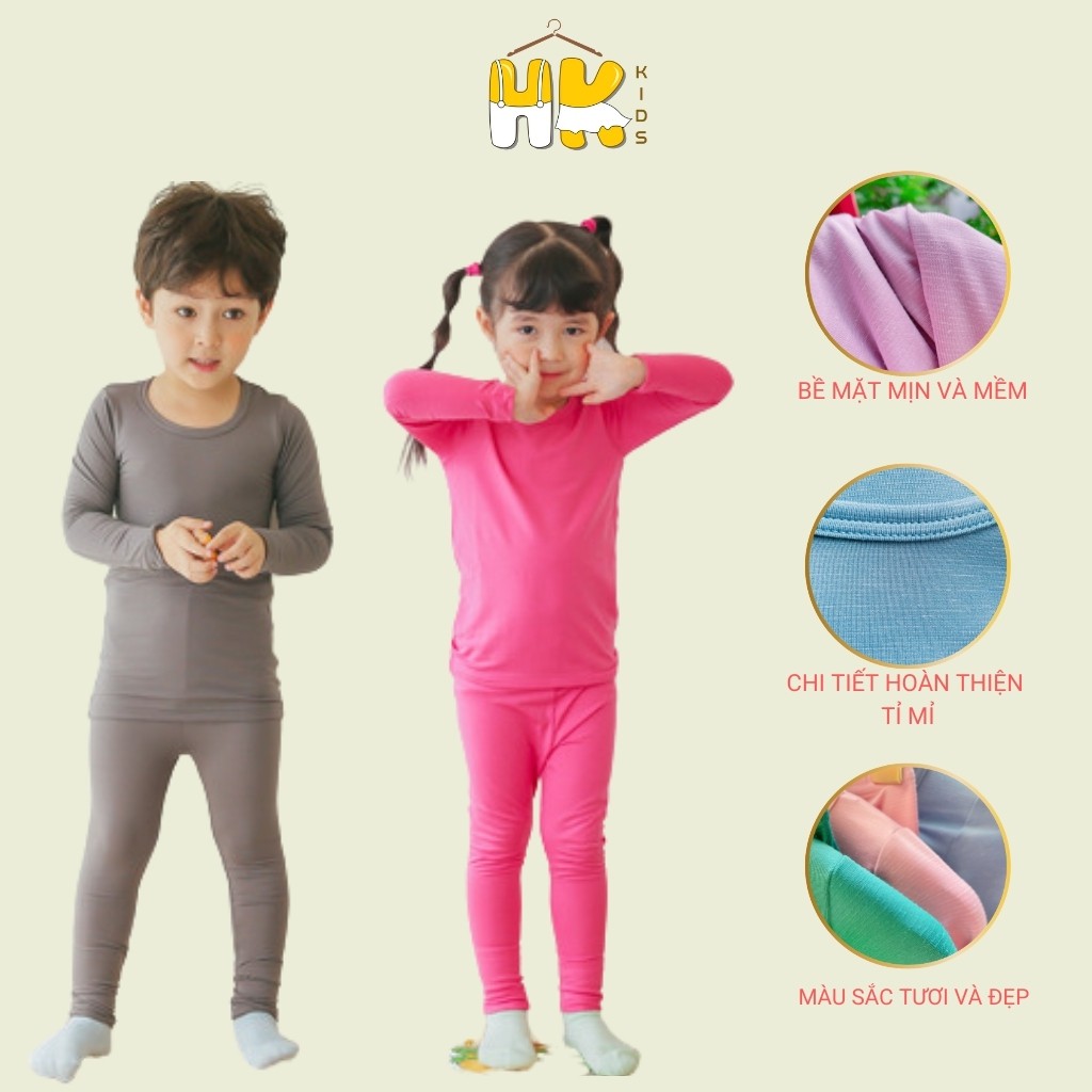 Bộ thu đông cho bé  PUCO chuẩn HÀN dáng body, chất pettit cao cấp co giãn 4 chiều mềm mịn (sz 2- 13 tuổi) - HK KIDS