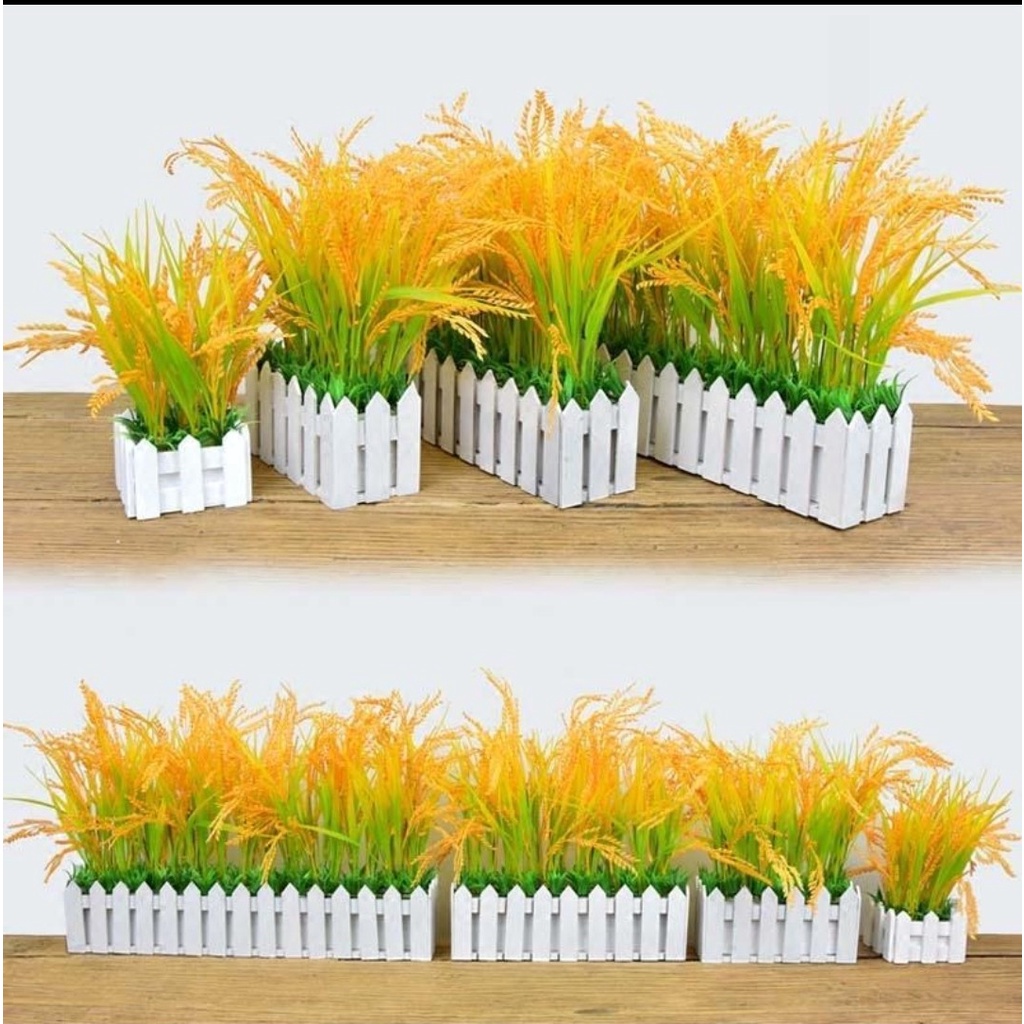Chậu cây hoa giả hình hàng rào hoa cắm sẵn 50cm decor quán cà phê, trang trí ban công, cầu thang siêu xinh Anhome RG-50
