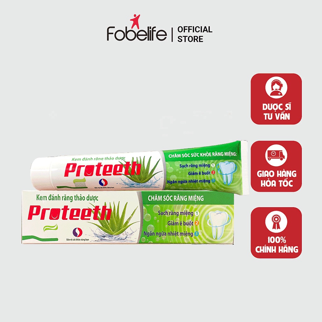 Kem đánh răng thảo dược loại mảng bám vi khuẩn Proteeth - Tuýp 100g