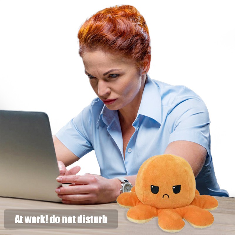 Gấu Bông Bạch Tuộc Cảm Xúc có 2 mặt khác nhau, nhiều màu, kích thước Octopoda doll double-sided flip octopus  toy doll marine life doll