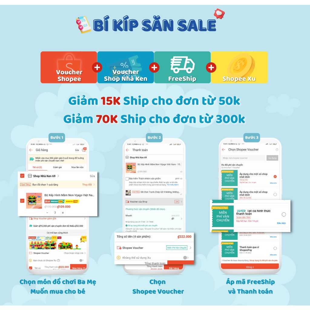 Bộ Xếp Hình Mầm Non Vijago Việt Nam - 155 Chi Tiết Cho Bé Phát Triển Tư Duy