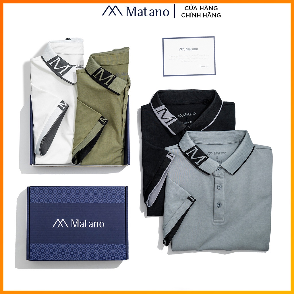 Áo phông polo nam có cổ MATANO - Áo thun nam cổ trụ bẻ, vải cá sấu cotton cao cấp, bo cổ dệt họa tiết M độc quyền 032 -