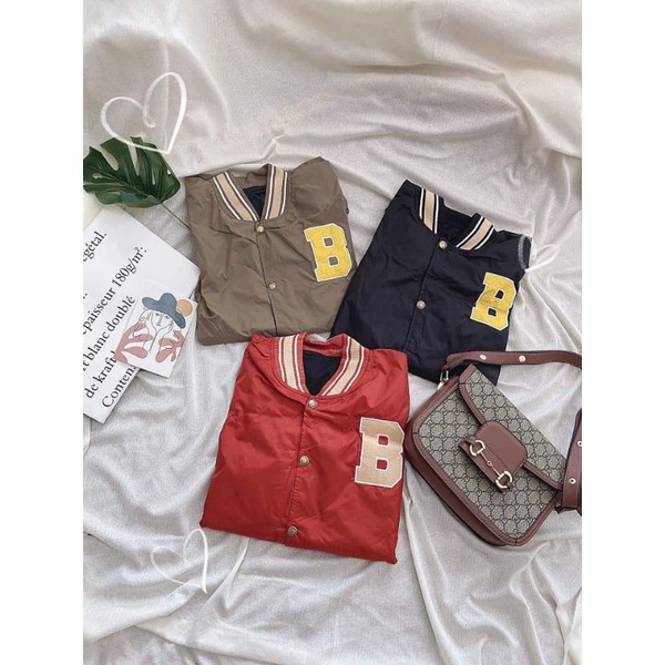 [ Ảnh Thật ] Áo Khoác Dù Lót Das Thêu Chữ B, Áo Khoác Bomber Phông Nam Nữ