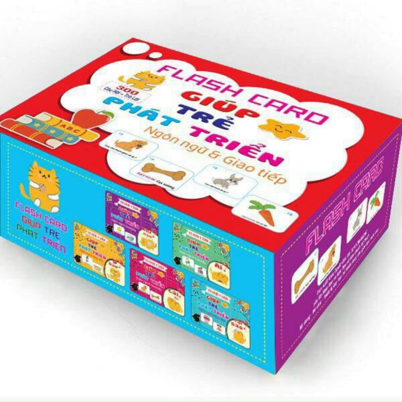 Bộ thẻ flashcard phát triển ngôn ngữ, tư duy 5 chủ đề size to 16cm