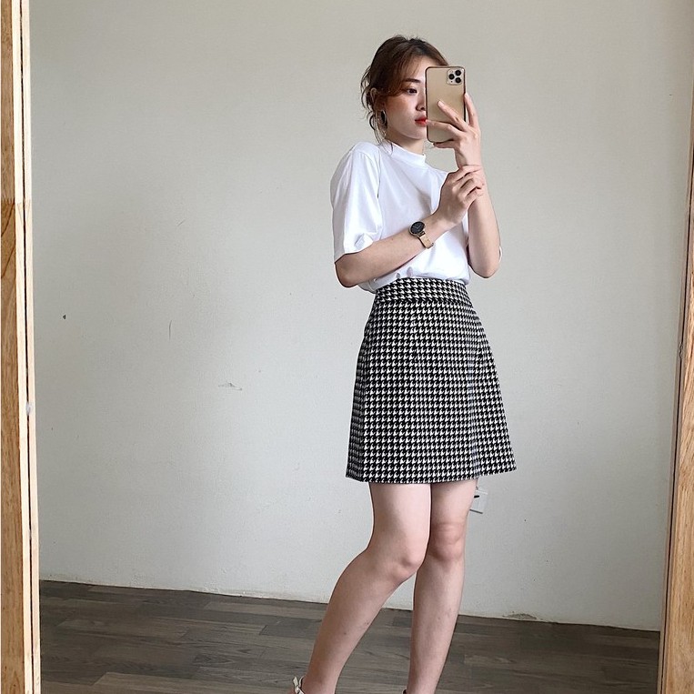 Chân váy họa tiết Houndstooth Harriet