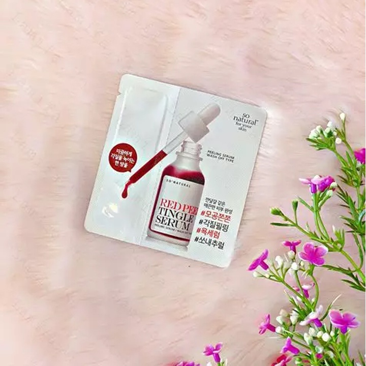 Red Peel Tingle Serum Sample, Peel Da Sinh Học So Natural Giúp Thay Da Lão Hóa Cải Thiện Da Trắng Sáng Gói 2.5ml