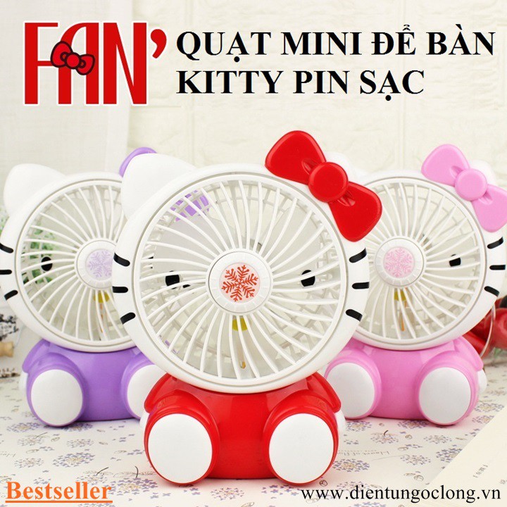 Quạt Mini Kitty Để Bàn Pin Sạc SQ-1881